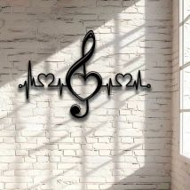 1 Stück Glam Style Metall-Musiknotizen, dekorative Wandskulptur für Haus und Garten, Innen-/Außenmusik-Themen-Hängedekoration