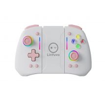 LinYuvo Wireless Joystick für Switch/OLED-Unterstützung Wake up, Gyro-Achse, Turbo, Dual-Vibration mit blendenden Lichtern KS42