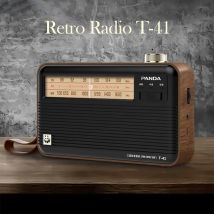 T-41 Radio portatile AM FM SW Lettore stereo Altoparlante incorporato Lettore radio retrò a onde corte per anziani Radio ultra sottili leggere