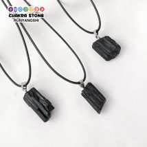 1PC Ciondolo con pietra preziosa curativa naturale Collana di cristallo di tormalina nera Regalo di gioielli fai da te Regalo di festa