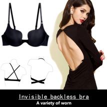 Neue Heiße Sexy Bh Push-Up U Plunge Bh Von Unterwäsche Frauen D Cup Nahtlose Halbe Tasse Bh Und Kurze Kleid Dessous Halter Solide schwarz