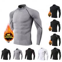 Winter Mann Kompression Shirt Radfahren Kleidung Wärme Shirt Warme Bodenbildung Shirt Männer Kompression T-Shirt Gym Sport 2024 Neue