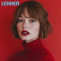 Lekker Kurze Pixie Deep Wavy Bob 100 % Echthaar-Perücken mit Pony für Frauen, brasilianisches Remy-Haar, voll maschinell hergestellte farbige Perücken