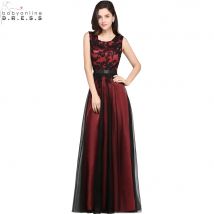 Elegante schwarze Spitze rote Abendkleider lange Applikationen Chiffon mit Schärpen rosa grün burgunder formale Ballkleid vestido de fiesta