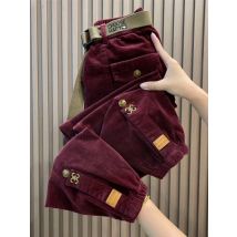 Solid Color Thick Warm Corduroy Pants Women 2023 Autumn Winter Korean Loose Casual Pants Harem Trousers
