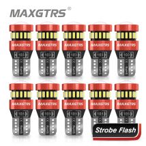 10x Flash Strobe W5W T10 LED Canbus Light Bulbs Car Parking Wedge Clearance Lights White Red Yellow Ice Blue LENS No Error 12V