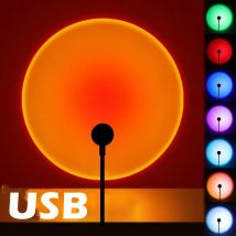 RnnTuu Led USB Sunset Lamp Projector Home Decor Night Light Przenośne światło nastrojowe do salonu Fotografia ścienna Neon Lights