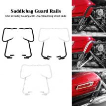 Motorrad Hinten Satteltasche Halterung Schutz Bars Kits Unterstützung Bar Schwarz/Chrom Für Harley Touring Road King Street Glide 14-2022