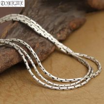 Thai 925 Silber Banboo Kette Anhänger Halskette Vintage-Stil