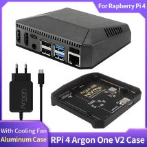 Custodia Argon One V2 per Raspberry Pi 4 Modello B Raffreddamento passivo Guscio metallico Scheda di espansione SSD M.2 NVMe opzionale per Argon ONE V2
