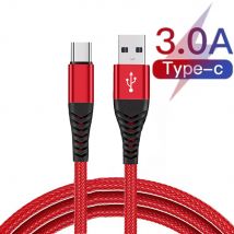 Kabel USB A do typu C Data Synchronizacja 3A Szybkie ładowanie Nylonowy przewód pleciony Kabel ładowarki do telefonu komórkowego Samsung Huawei Android USB C