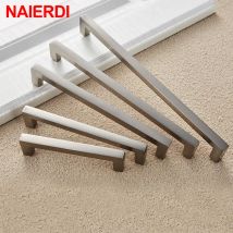 NAIERDI Küchentürgriffe aus Aluminiumlegierung, Schrankgriffe, Schubladenknöpfe, Kleiderschrank-Türgriffe, gebürstete Hardware im modernen Stil