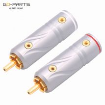 GD-PARTS high-end vergoldet kupfer männlich rca stecker stecker adapter mit lock hifi audio video amp tv av dvd signal kabel diy