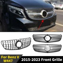 Front Kühlergrill Stoßstange Grill Einlass Mesh Für Mercedes W447 Benz V Klasse 2015-2023 GT Diamant Stil Tuning zubehör