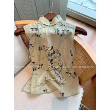 2025 neue chinesische retro elegante platte schnalle weste frauen sommer vintage nationalen stil ärmellose cheongsam weste top b253