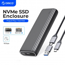 ORICO-carcasa de aluminio para SSD M2 NVMe, carcasa de unidad de estado sólido, 10gbps, PCIe, tipo C, M.2, clave M, compatible con UASP