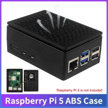 Obudowa Raspberry Pi 5 ABS Czarna srebrna obudowa z tworzywa sztucznego Opcjonalne pudełko ochronne wentylatora chłodzącego PWM dla Raspberry Pi 5