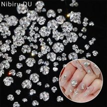 10 Stück K9 3D Weiß Klar Sparkle Bohrer Haufen Diamanten Schmuck Dekorationen 2-6mm Mini Nail Art Strass Maniküre DIY Zubehör