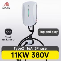 Wallbox EV-Ladegerät 32 A 7 kW 16 A 11 kW 22 kW 3-Phasen-Ladestation für Elektrofahrzeuge Typ 2 IEC62196-2 Steckdose 5 m Kabel Plug-and-Play