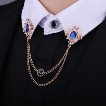 Mode Quaste Kristall Kreuz Kette Brosche frauen Hemd Kragen Pins und Broschen Persönlichkeit Revers Pin Schnalle Frauen Zubehör