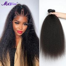 30-Zoll-verworrene gerade Bundles menschliches Haar brasilianisches natürliches schwarzes Yaki-Haar 1/3/4 Bundles Deal Yaki Straight Human Hair Bundles