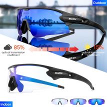 Radfahren Brille Rot Photochrome Radfahren Sonnenbrille UV400 Outdoor Fahrrad Brillen Sport Dunkle Gläser Fahrrad Brille MTB Gläser