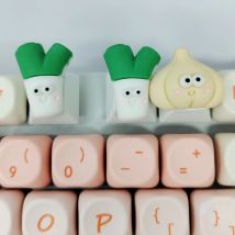 Frühlingszwiebel Knoblauch Tastenkappen Kirschprofil Cartoon Tastenkappen Kreuzachse Mechanische Tastatur Ersatzknopf PC Gaming Zubehör