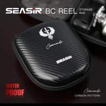 SEASIR Commando Carbon Fiber Pattern Baitcasting Angelrollentasche Eva Wasserdichte Tasche Hülle