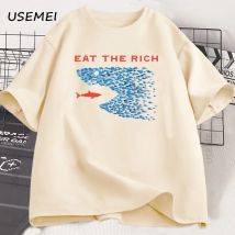 Essen Die Reiche T Hemd Männer Frauen Lustige Baumwolle kurzarm T-shirt Streetwear Gedruckt T-shirt Casual Lustige Tops Männliche kleidung