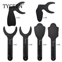 6 stücke Dental Kieferorthopädische Schwarz Hintergrund Foto Bild Kontrast Bord Metall Oral Wange Platte mit Skala Mark Autoklavierbar Werkzeuge