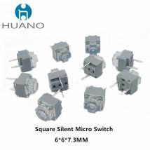 HUANO Neues Produkt 6*6*7,3mm quadratische leise Maus Mikroschalter Maustaste kann rechteckige Stummschaltung Mikroschalter DPI-Schlüssel ersetzen