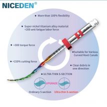 Niceden Rotary Rainbow Files Dental Tools 6-teilige Box Wärmeaktivierte Befestigung endodontische Superfeile zum Reinigen der Wurzelkanalfeile