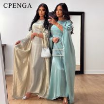 2024 neue Dubai Party Jalabiya Kleid muslimische Frauen Fleck Abaya Langarm Robe elegante weibliche bescheidene Kleider Islam Kleidung