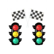Race car party Balloon Decoration Traffic light Balloon kids boys Checkered flag Racing themed Birthday Decoration Race car flag