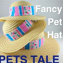 Haustiere Geschichte Mode Strohhut für Hunde-Blumenmuster, perfekt für Outdoor-Abenteuer