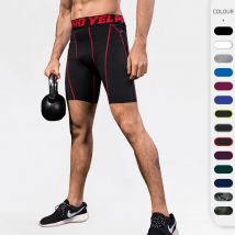 Enge Fitness-Lauf-Trainings-Sportshorts für Herren, enge, atmungsaktive, schnell trocknende elastische Shorts, elastische Wanderhose
