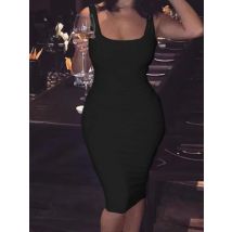 2024 Summer Sexy Tank Top Dress European and American Plus Size Solid Color Women's Sleeveless Mini Dress