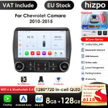 Radio samochodowe Hizpo 4G Carplay Android Auto do Chevrolet Camaro 2010 - 2015, odtwarzacz multimedialny, nawigacja, stereo, DSP, 5G WIFI