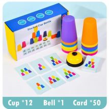 Montessori Spielzeug Stapel Tasse Spiel Mit Karte Pädagogische Intellektuelle Aufklärung Farbe Erkenntnis Logik Training Kinder Kinder