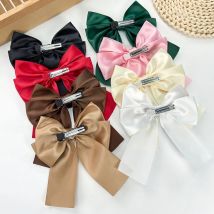Neue große Satin geschichtete Schleifen Haarspange Band seidige Schleife Haarnadel Haarspangen Haarschmuck für Frauen Mädchen