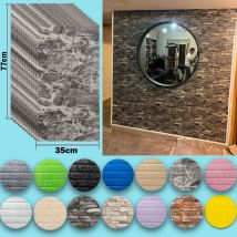 10PCS 3D Foam Wall Panels Peel and Stick 3D Brick Wallpaper Self-Adhesive Thickened Waterproof Wallpaper for Interior Decoration