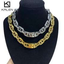 Kalen Neue Größere Kaffeebohnen Kette Halskette Glänzendes Edelstahl Armband Party Schmuck Damen Halsband Rock Street Zubehör