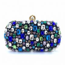 Sparkling Colored Diamond Embedded Evening Bag Bride Party Clutches Rhinestone Decoration Fashion Arty Cocktail Purs  Feminina
