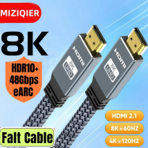 MIZIQIER HDMI 2.1 Kabel Falt HDMI Kabel 8K60Hz 4K120Hz 144hz 48Gbps EARC HDCP Ultra High Speed HDR für HDTV Laptop Projektor PS5
