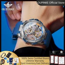 OUPINKE 8003 Echt Tourbillon Automatische Mechanische herren Uhren Saphir Spiegel Silikon Strp Luxus Top Marke männer Armbanduhr