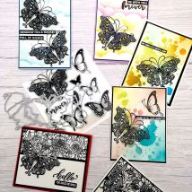 Aluminium klare Stempel und Stanz ungen Schmetterling Set Sammelalbum Karte Album Papier Handwerk Gummi transparente Silikon klare Stempel