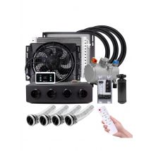 Universal 4 Hole Under dash Auto Electric Air Conditioning System 12V 24V for Car Van Street Rod Hot Classic AC Conditioner