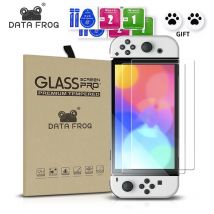 DATA FROG 2 Stück Displayschutzfolie aus gehärtetem Glas, kompatibel mit Nintendo Switch OLED 9H HD Klarglasfolie für Nintendo Switch OLED