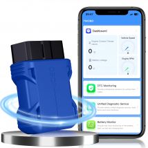 OBD2-Scanner, Bluetooth 5.0, automatisches Diagnose-Scan-Tool, Auto-Fehlerprüfung, Motorlicht, kabelloser Auto-Codeleser für iOS und Android