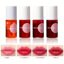4 Farben fruchtige Lippen tönung Wasser glanz tönung, feuchtigkeit spendender wasserdichter flüssiger Lippenstift, Antihaft, hohe Pigmente, lang anhaltende Farben